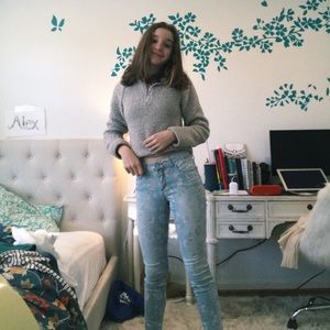 cute jeans with flower prints